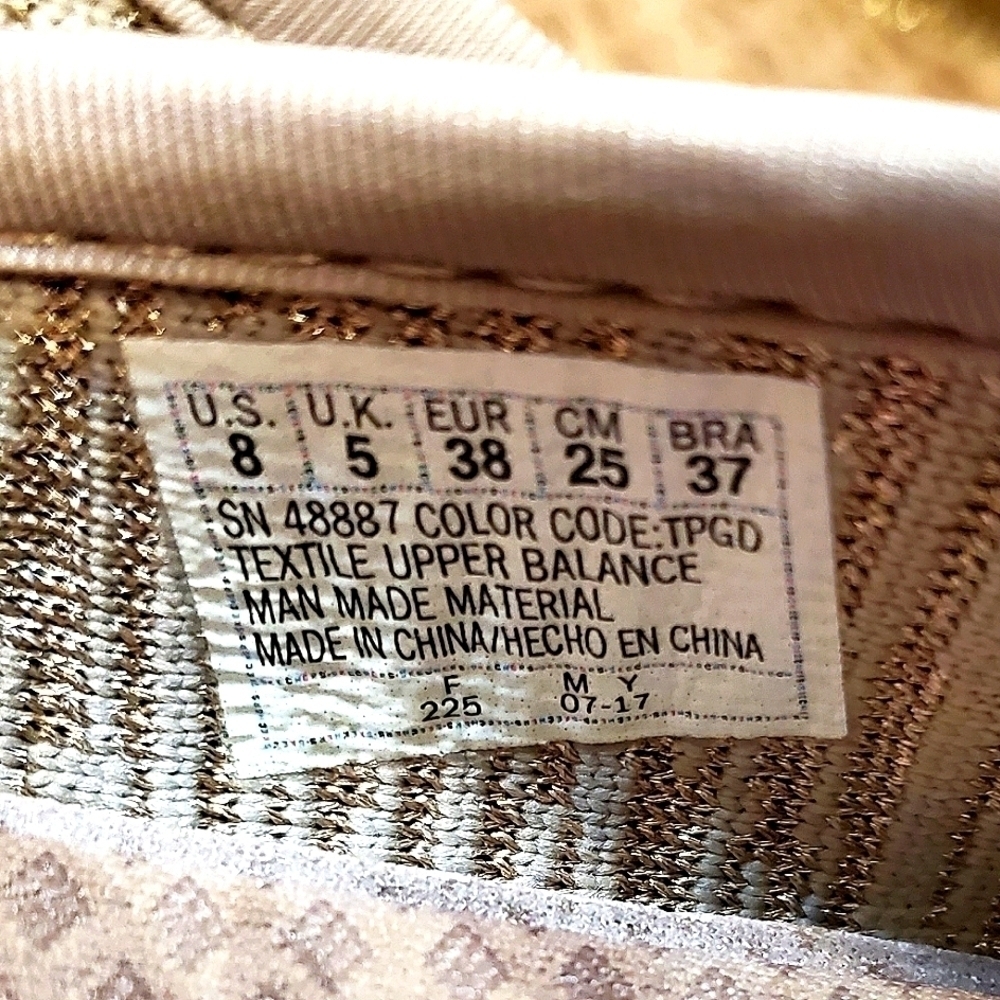 Skechers Ballet Flats Boho Woven Fabric Embroidered Cleo Wham Tan Gold Size 8 - Picture 7 of 8
